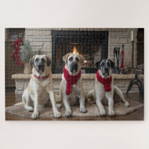 Quebra-cabeça Anatólia Shepherd na Lareira de Natal