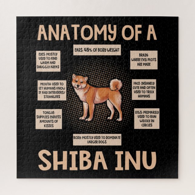 Quebra-cabeça Anatomia De Um Presente Engraçado Shiba Inu (Vertical)