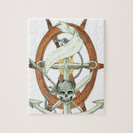 Quebra-cabeça Âncora do navio pirata do crânio