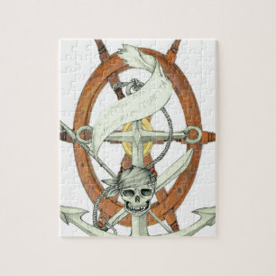 Quebra-cabeça Âncora do navio pirata do crânio