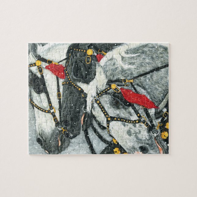 Quebra-cabeça Anel de Bels de trenó - equipe do cavalo de (Horizontal)