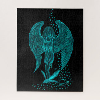 Quebra-cabeça Angel perdeu no Love, Design preto e verde