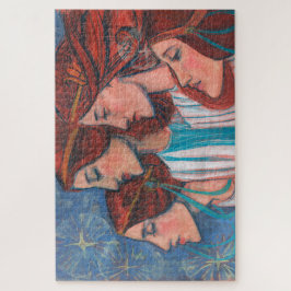Quebra-cabeça Angels Art Nouveau Ginger Auburn Red Hair Mulheres