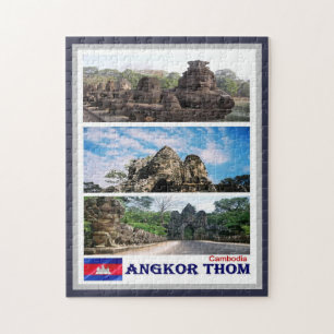 Quebra-cabeça Angkor Thom - Camboja - Mosaico -