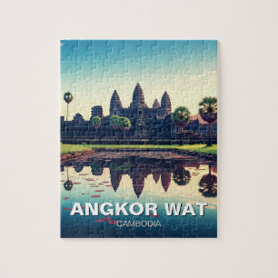 Quebra-cabeça Angkor Wat Cambodja no amanhecer