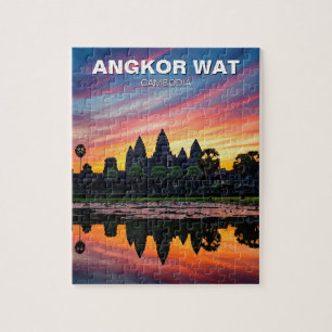 Quebra-cabeça Angkor Wat Cambodja Sunset