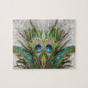 Quebra-cabeça Angry Peacock Abstrato Art