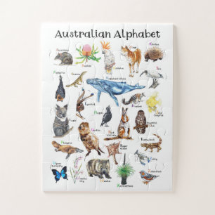 Quebra-cabeça Animais da Austrália Alfabeto