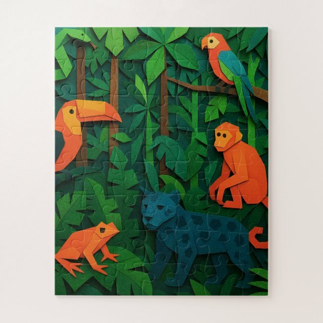 Quebra-cabeça Animais da Floresta Dobrada – Vida Selvagem da Sel (Vertical)