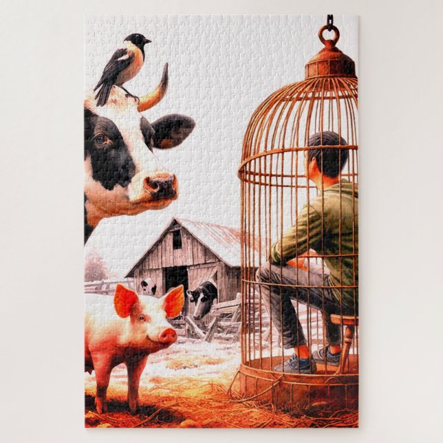 Quebra-cabeça Animais de exploração (Vertical)
