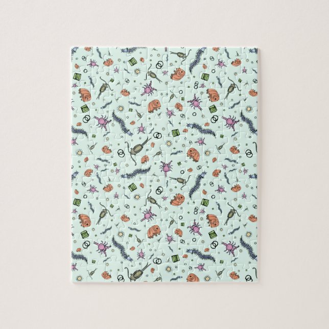 Quebra-cabeça Animais microscópicos em azul (Vertical)