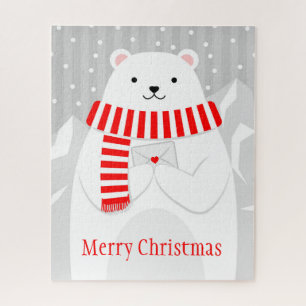 Quebra-cabeça Animal de urso branco polar, bonito de Natal
