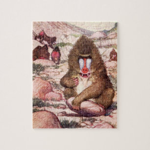 Quebra-cabeça Animal Selvagem Vintage, Babuínos por Louis Sargen