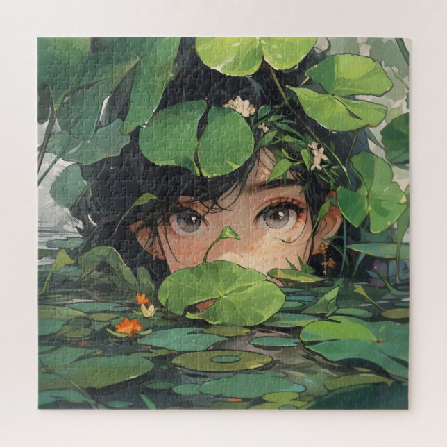 Quebra-cabeça Anime Girl in Pond (Vertical)