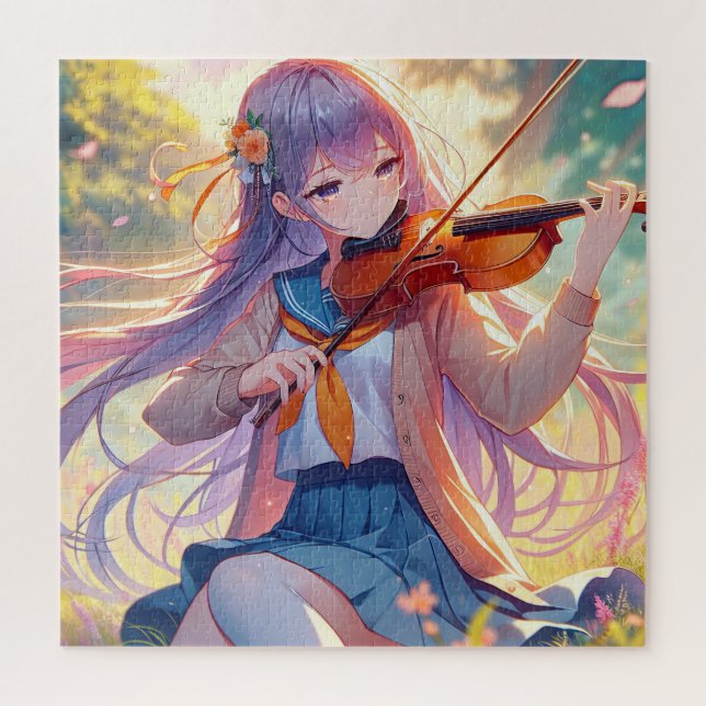 Quebra-cabeça Anime Girl tocando violino (Vertical)