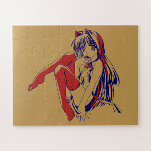 Quebra-cabeça Anime Kawaii, Manga Americana Neko Catgirl