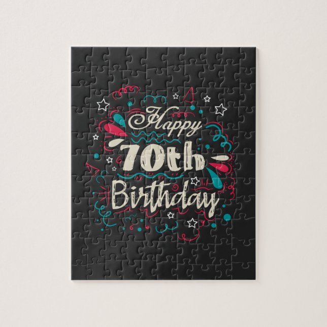 Quebra-cabeça Aniversário 70 decorativo (Vertical)