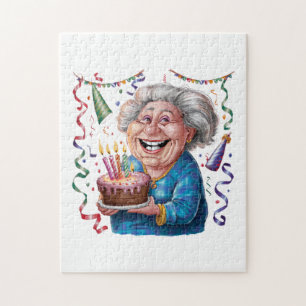 Quebra-cabeça Aniversário da Vovó com Grande Sorriso