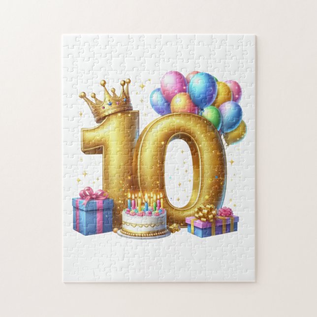 Quebra-cabeça Aniversário de 10 anos de ouro (Vertical)