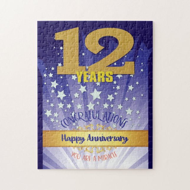 Quebra-cabeça Aniversário de 12 Anos de Recuperação Numeral em D (Vertical)