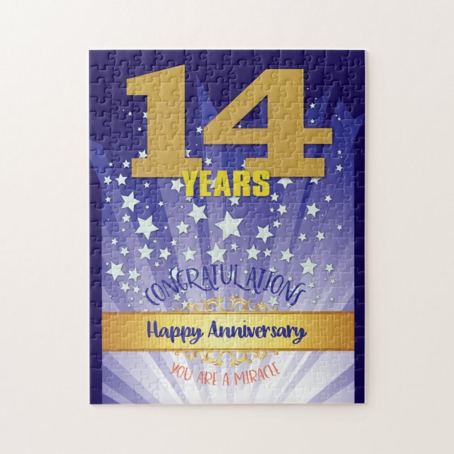 Quebra-cabeça Aniversário de 14 Anos de Recuperação Numeral em D (Vertical)