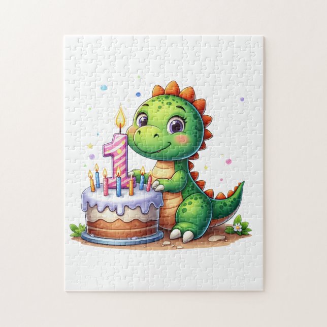 Quebra-cabeça Aniversário de 1 ano do Dino (Vertical)