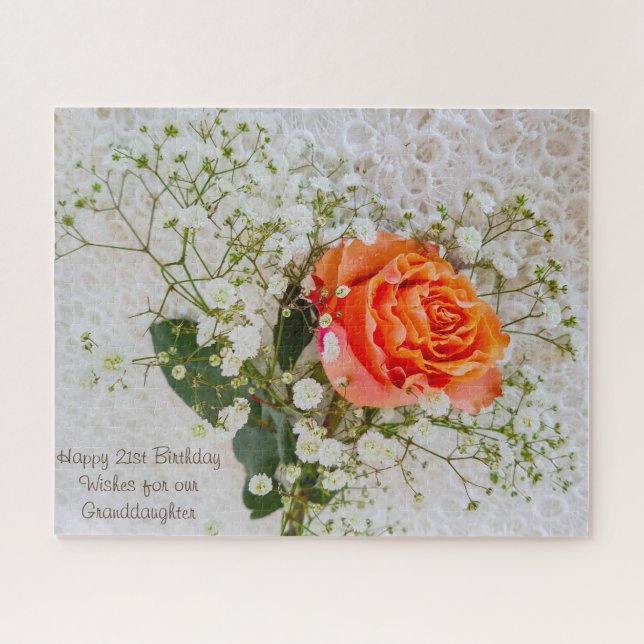 Quebra-cabeça aniversário de 21 anos neta (Horizontal)