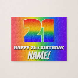 Quebra-cabeça aniversário de 21 anos — Padrão multicolorido arco