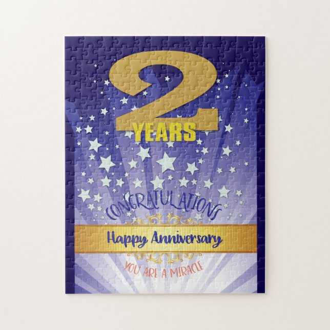 Quebra-cabeça Aniversário de 2 Anos de Recuperação Numeral em De (Vertical)