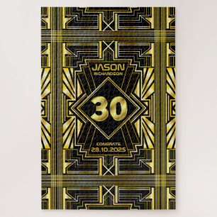 Quebra-cabeça aniversário de 30 anos Art Deco Dourado Excelente