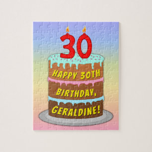 Quebra-cabeça aniversário de 30 anos: Bolo e Velas Divertidas +