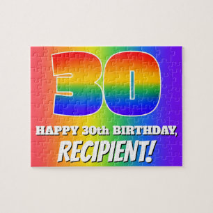 Quebra-cabeça aniversário de 30 anos — Padrão multicolorido
