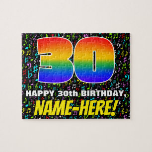 Quebra-cabeça aniversário de 30 anos — Símbolos musicais diverti
