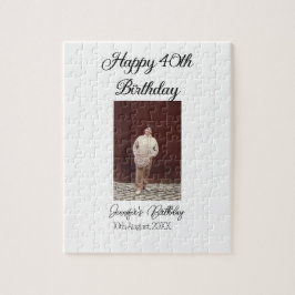 Quebra-cabeça Aniversário de 40 anos feliz, simples e simples