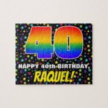 aniversário de 40 anos — Padrão Colorido de Estrel
