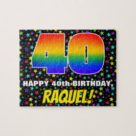 Quebra-cabeça aniversário de 40 anos — Padrão Colorido de Estrel