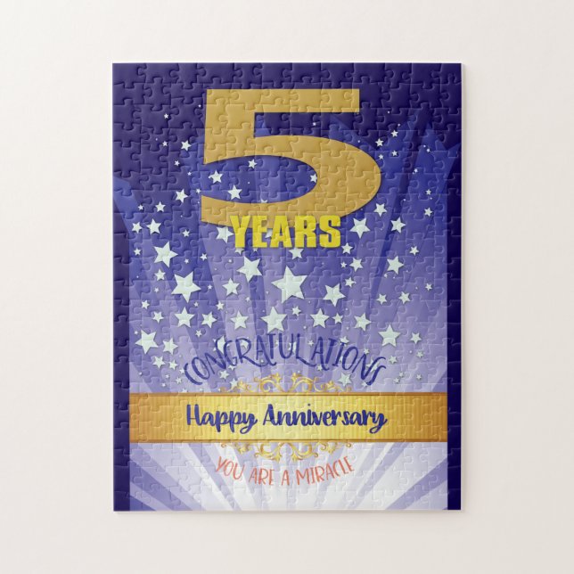 Quebra-cabeça Aniversário de 5 Anos de Recuperação Numeral em De (Vertical)