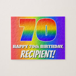 Quebra-cabeça Aniversário de 70 - Padrão multicolor do arco-íris
