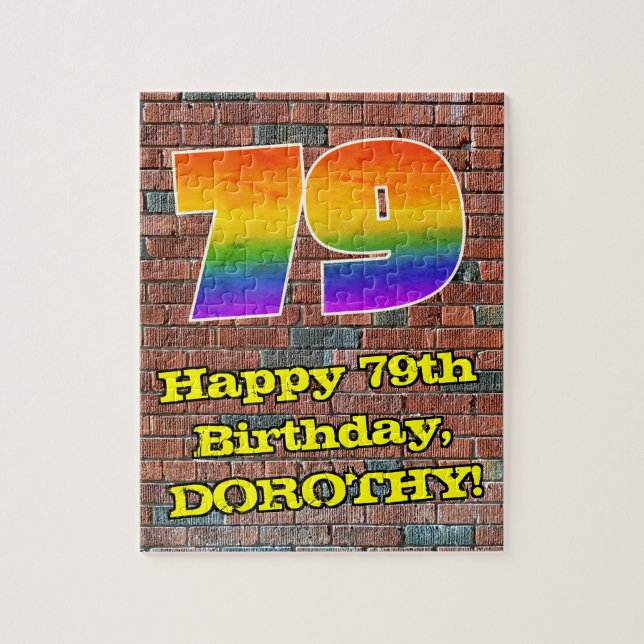 Quebra-cabeça Aniversário de 79 anos: Arco-íris Divertido Inspir (Vertical)