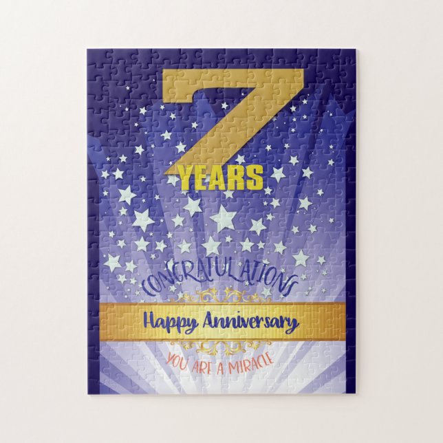 Quebra-cabeça Aniversário de 7 Anos de Recuperação Numeral em De (Vertical)