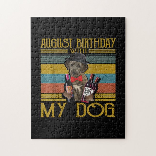 Quebra-cabeça Aniversário De Agosto Com O Meu Cão De Wolfhound I (Vertical)