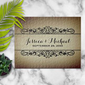 Quebra-cabeça Aniversário de Casamento Personalizado do Estilo V