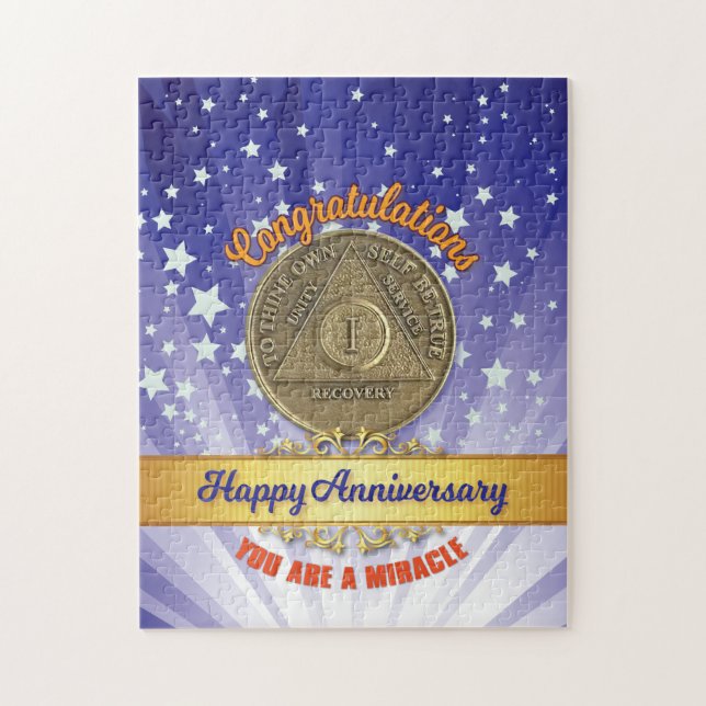 Quebra-cabeça Aniversário De Moedas De Recuperação De 1 Ano Você (Vertical)