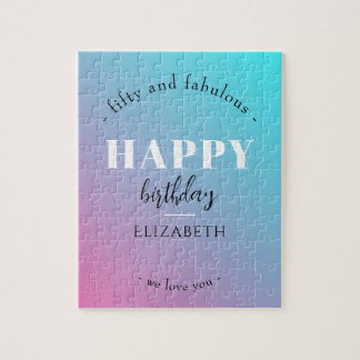 Quebra-cabeça Aniversário design minimalista em cores pastosas