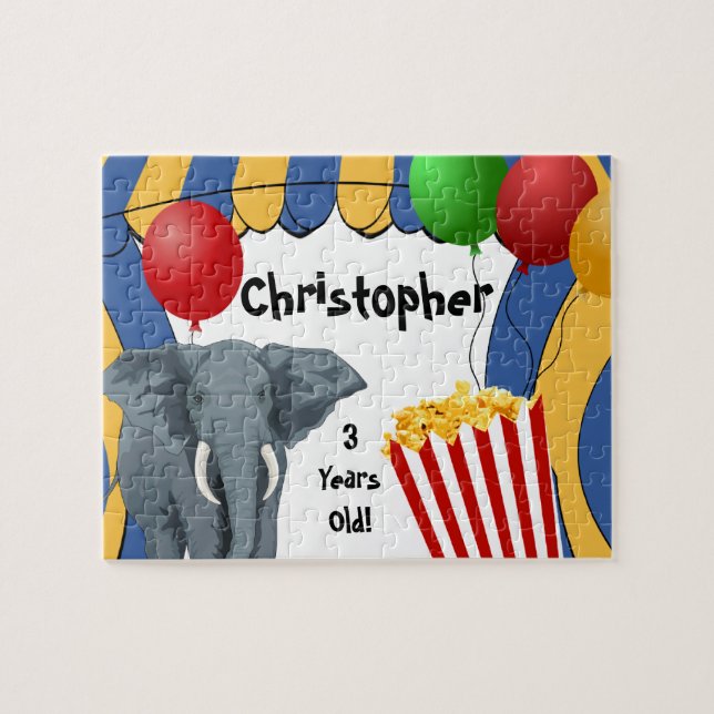 Quebra-cabeça Aniversário do costume do carnaval do circo (Horizontal)