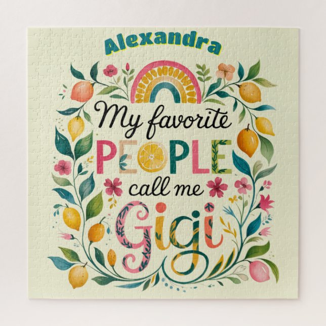 Quebra-cabeça Aniversário do Dia de as mães GIGI Personalizado ❤ (Vertical)