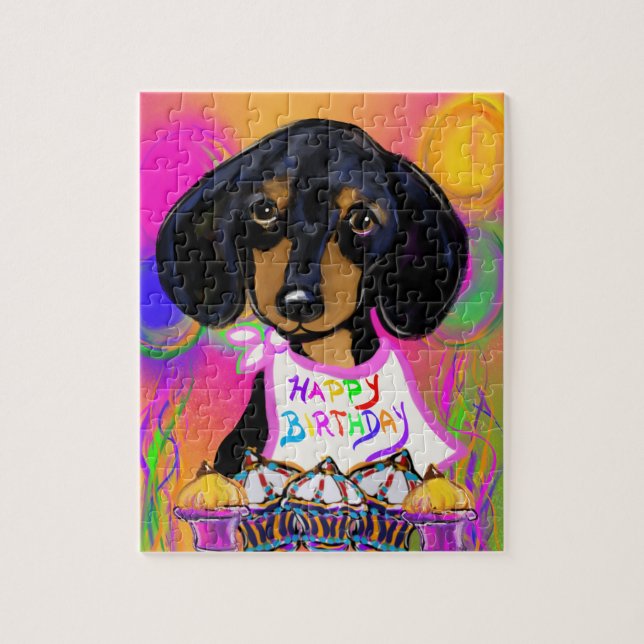 Quebra-cabeça Aniversário do Doxie (Vertical)