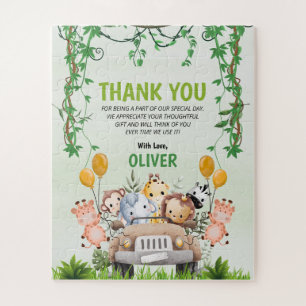 Quebra-cabeça Aniversário Presente Animal 4º Obrigado Safari Sel