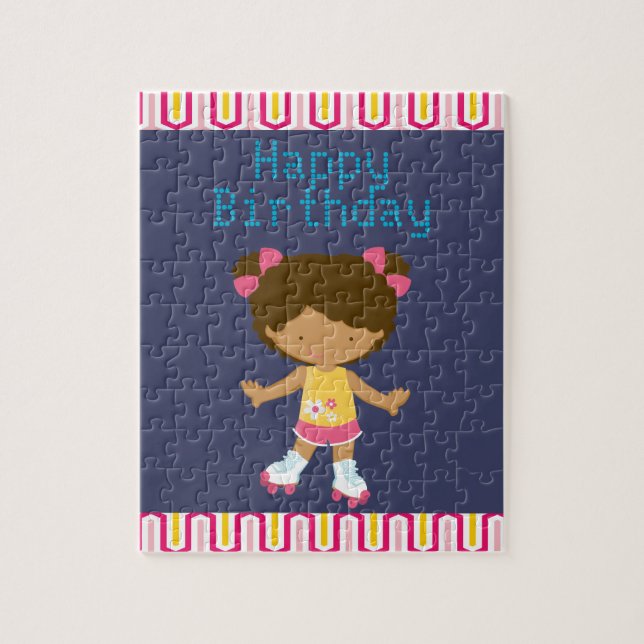 Quebra-cabeça Aniversário retro da patinagem de rolo do (Vertical)