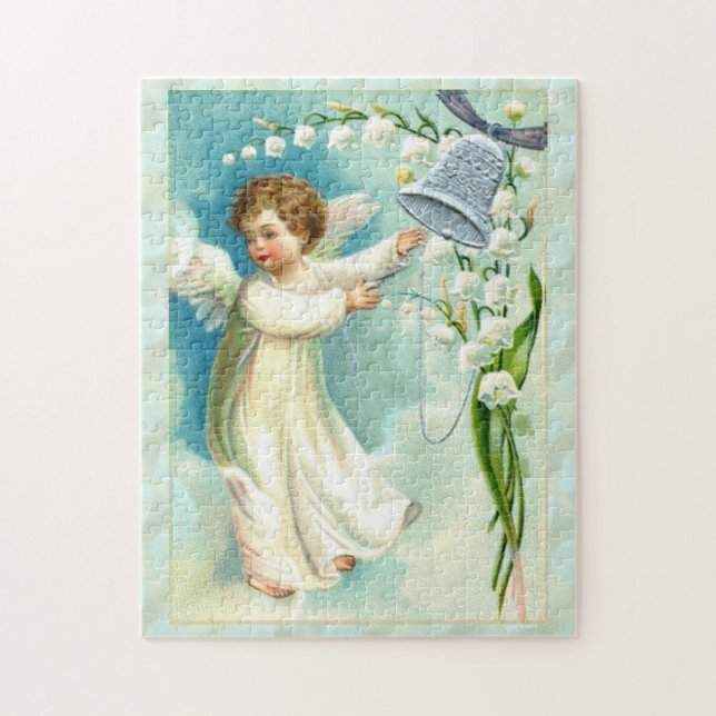 Quebra-cabeça Anjo Bebê Com Bela Azul (Vertical)